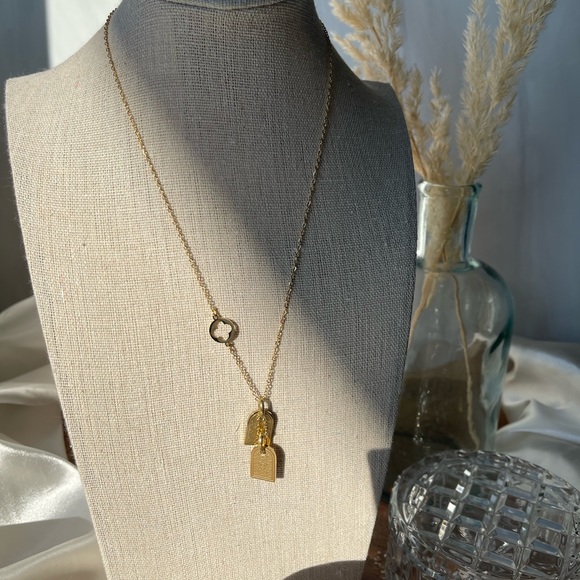 *LAST ONE!* Monogram Tags Necklace 18k Gold Plated - Picture 8 of 11